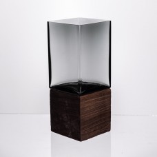 Ваза для квітів квадратная скляна 10×10×25 (см) декоративна ваза 1.5 (л) із товстого скла HP-19-160-3