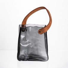 Скляна ваза сумочка з ручкою 13×7×16.5 (см) декоративна ваза для квітів 1 (л) Сірий HP-19-155-2