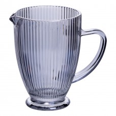 Глек для компоту 1.2 (л) лимонаду, мохіто, сангрії прозорий ребристий фігурний скляний 18.2 (см) Сірий HP-19-7118G
