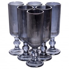 Набір келихів для шампанського 6 штук 160 (мл) подарункові скляні келихи на високій ніжці Сірий HP-19-7116G