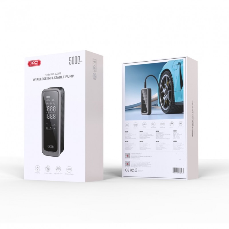 Автомобільний Компресор XO CZ018 5000mAh Чорний