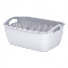 Кошик-друшлак 2 в 1 для миття овочів, фруктів і зелені 29,5×21×11 (см) Сірий HP-45-6G