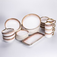 Столовий сервіз на 6 осіб з порцеляни 32 предмети Золотий HP-26-13GOLD