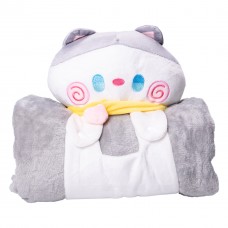 М'яка іграшка-плед Котик 120×160 (см) 2 в 1 Сірий Colorful Home 5616-68GP