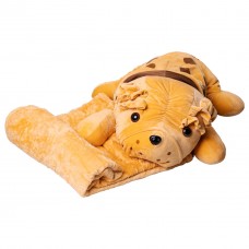 Іграшка-подушка з пледом всередині Собака обіймашка 65 (см) Коричневий Colorful Home 9527-40BR
