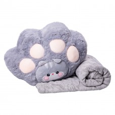М'яка іграшка-подушка з пледом всередині Котик 120×160 (см) Сірий Colorful Home 5616-66G