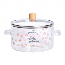 Скляна каструля прозора 3,5 літр з кришкою жароміцна HP-34-21