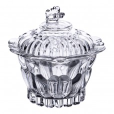 Цукерниця скляна Ø9 см цукерниця з кришкою прозора HP-4-113