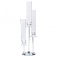 Підсвічник скляний на високій ніжці 72.5 см підсвічник келих Ø16 см декоративний прозорий прозорий HP-4-63