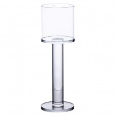 Підсвічник скляний на високій ніжці 6×18.5 см підсвічник келих декоративний прозорий HP-4-39L