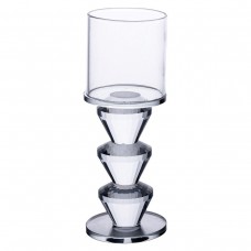 Підсвічник скляний 6×16.5 см на одну свічку підсвічник келих на ніжці декоративний прозорий HP-4-29L