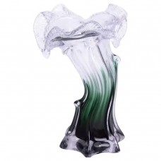 Декоративна скляна ваза для квітів 20 см фігурна ваза 125 мл Зелена HP-9-2