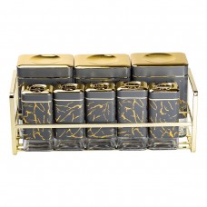 Набір для приправ та спецій на підставці 8 штук з кришками Сірий HP-1366