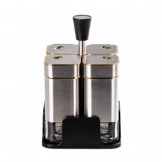 Набір ємностей для спецій 4 шт на підставці 120 мл Хром HP-1318