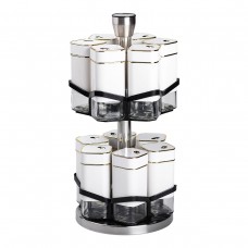 Набір для спецій на підставці 12 шт. 120 мл карусель для спецій Білий HP-1315
