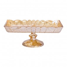 Фруктовниця скляна на ніжці 29х16.5х11 см прямокутна ваза для фруктів HP-YH-83