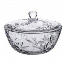 Салатниця скляна з кришкою 24 см під кришталь HP-YH-62