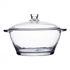 Супниця з кришкою Ø 15.5 см каструля бульйонниця скляна 1 л HP-YH-15