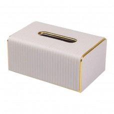 Серветниця з еко шкіри 21.5х13х9 см органайзер для серветок на стіл Сірий HP-3-204G