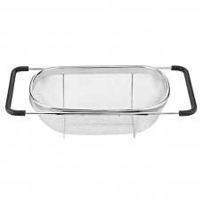 Друшляк сито на раковину для миття овочів та фруктів 29х19х10 см з нержавіючої сталі HP-19-18-S