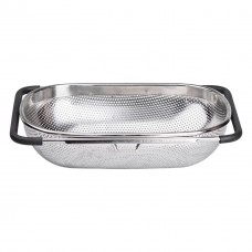 Друшляк сито на раковину для миття овочів та фруктів 36х24х9 см з нержавіючої сталі HP-19-17