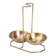 Вертикальна підставка для половника або ложок 20×12.5×19.5 см із нержавіючої сталі. Золото HP-19-14