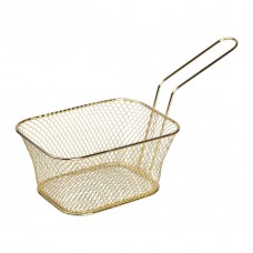 Кошик сервірувальний для картоплі фрі та снеків 14×10×6 см Золото HP-19-9-G