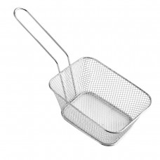 Кошик сервірувальний для картоплі фрі та снеків 14×10×6 см Сріблястий HP-19-8