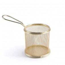 Кошик сервірувальний для картоплі фрі та снеків 9×9×9 см Золота HP-19-5-G