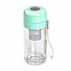 Термос скляний Hexagram із подвійними стінками та заварником 240 мл м'ятний HP-14-40M