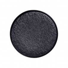 Тарілка порцелянова 25 см плоска чорна HP-7-735