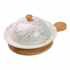 Маслянка порцелянова 25*18,5*9 см на бамбуковій підставці HP-1224