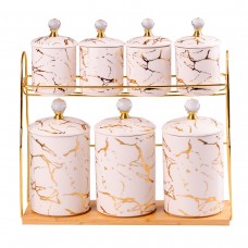 Набір для сипучих продуктів на металевій підставці 7 предметів по 300 мл і 700 мл HP-1215