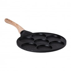 Сковорода з антипригарним покриттям 26 см для млинців, яєць та оладок, 7-секційна кругла чорна HP-39-582-B