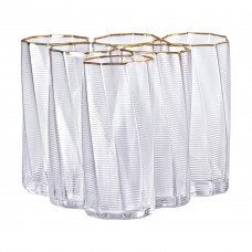 Набір склянок 6 шт по 450 мл із золотим обідком HP-16-18