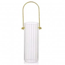 Декоративна скляна ваза для квітів із ручкою 24.5 см