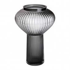 Скляна ваза 30 см сіра HP-1718