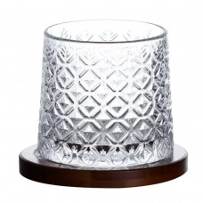 Склянка для віскі 300 мл з бамбуковою підставкою HP1602