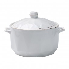 Супниця з кришкою та ручкою на 1 літр біла HP1049