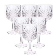 Келихи для вина на високій ніжці набір 6 шт винний келих скляний прозорий 400 мл HP-YH-44