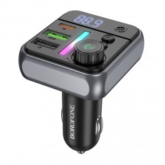 FM-трансмітер Borofone BC50 PD20W+QC3.018W BT 5.4 Total 38W Чорний