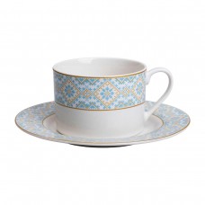 Чашка порцелянова з орнаментом 250 мл, біла HP-7-741