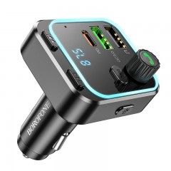 FM-трансмітер Borofone BC53 Highway PD20W+QC3.018W Total 38W Чорний