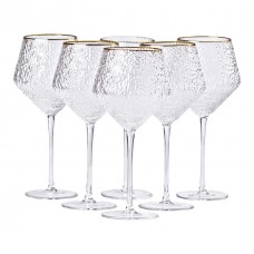 Набір фактурних келихів, 600 мл з тонкою ніжкою, комплект з 6, для вина HP-16-3