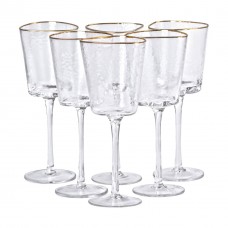 Набір з 6 келихів 350 мл, для вина із золотим обідком HP-16-22