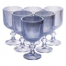 Набір келихів для вина 6 (шт) по келихи під вино 300 (мл) на ніжці келихи винні Блакитний HP7115BL