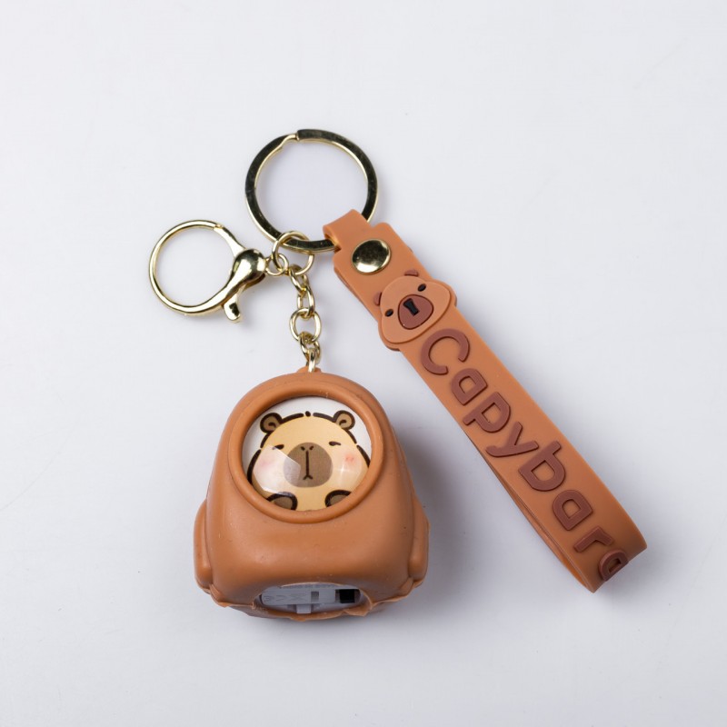 Дитячий брелок Капібара в ракеті брелок 5×5 (см) для ключів, на сумку і рюкзак HP-55-30BR