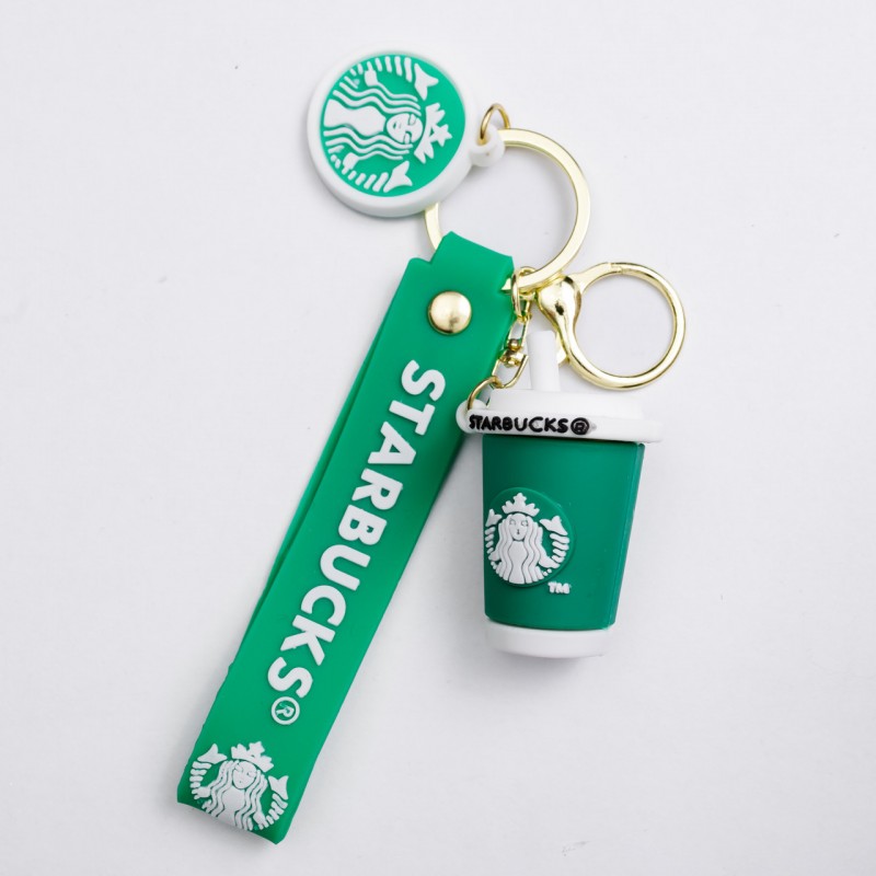 Дитячий брелок Старбакс 3.5×4.5 (см) для ключів, на сумку і рюкзак Зелений HP-55-26SGR