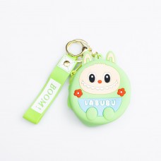 Дитячий гаманець-брелок Лабубу 7,5×7×2,5 (см з ремінцем і карабіном Зелений HP-55-15GR