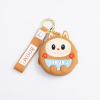 Дитячий гаманець-брелок Лабубу 7,5×7×2,5 (см з ремінцем і карабіном Бежевий HP-55-15BR